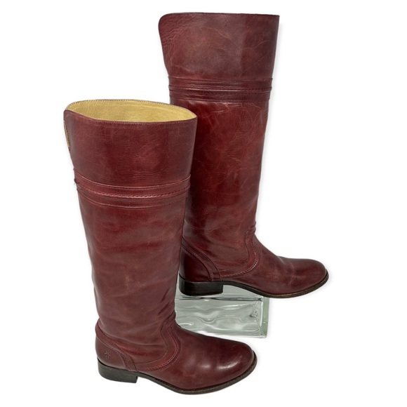 Frye (6) Melissa Trapunto Boot Knee-High Bordeaux Wine RARE COLOR - Picture 11 of 15